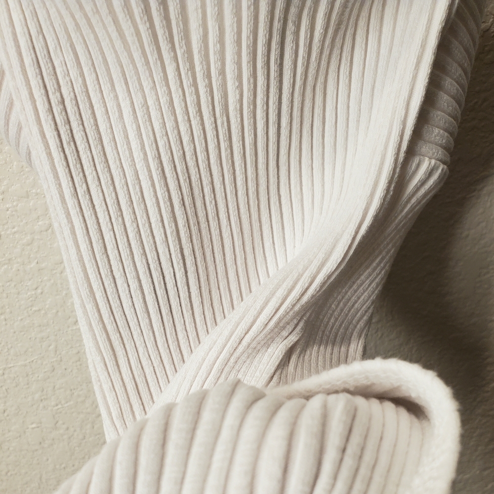 Zara Ribbed Knotted Front Bodysuit in Pearl White - Picture 8 of 8
